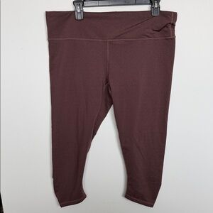 prAna Burgundy High-Rise Capri Leggings XXL | Stretch Yoga Activewear